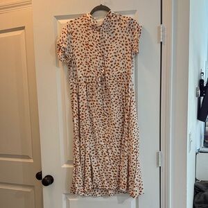 Amazon Cream and Brown Midi Dress